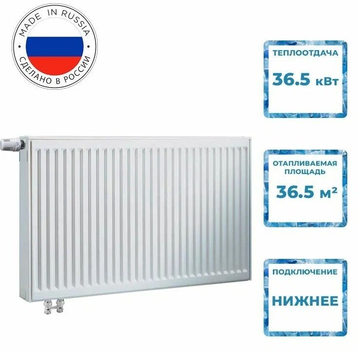 Радиатор панельный Buderus Logatrend VK-Profil 22 500, 24.36 м2, 2436 Вт, 1400 мм.стальной - фотография № 2