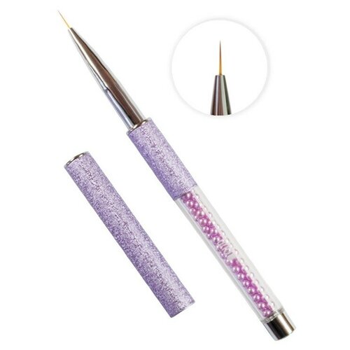 UNO Uno, кисть для прорисовки и под кутикулу фиолетовая (7 мм) кисть для маникюра vogue nails тонкая синтетическая для рисования дизайна со стразами