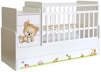 Кровать детская Фея 1100 Медвежонок, белый 5308005