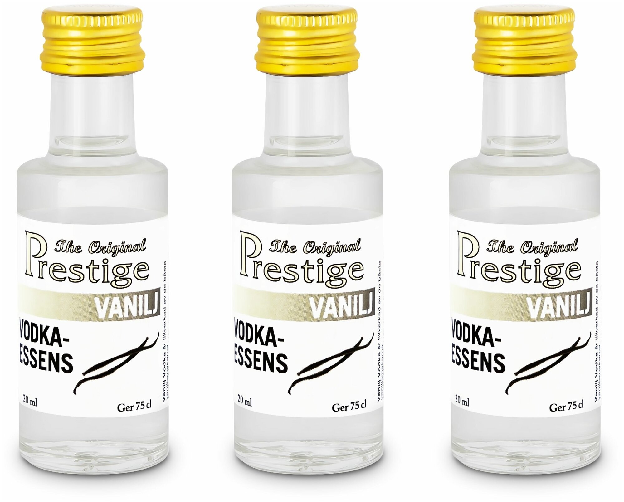 Эссенция для самогона или выпечки десертов Prestige "VANILI Vodka" ароматизатор пищевой (Водка ванильная) 3шт.