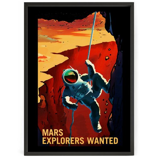 Космический плакат на стену ретро-футуризм от NASA - Ты нужен на Марсе 70 x 50 см в тубусе