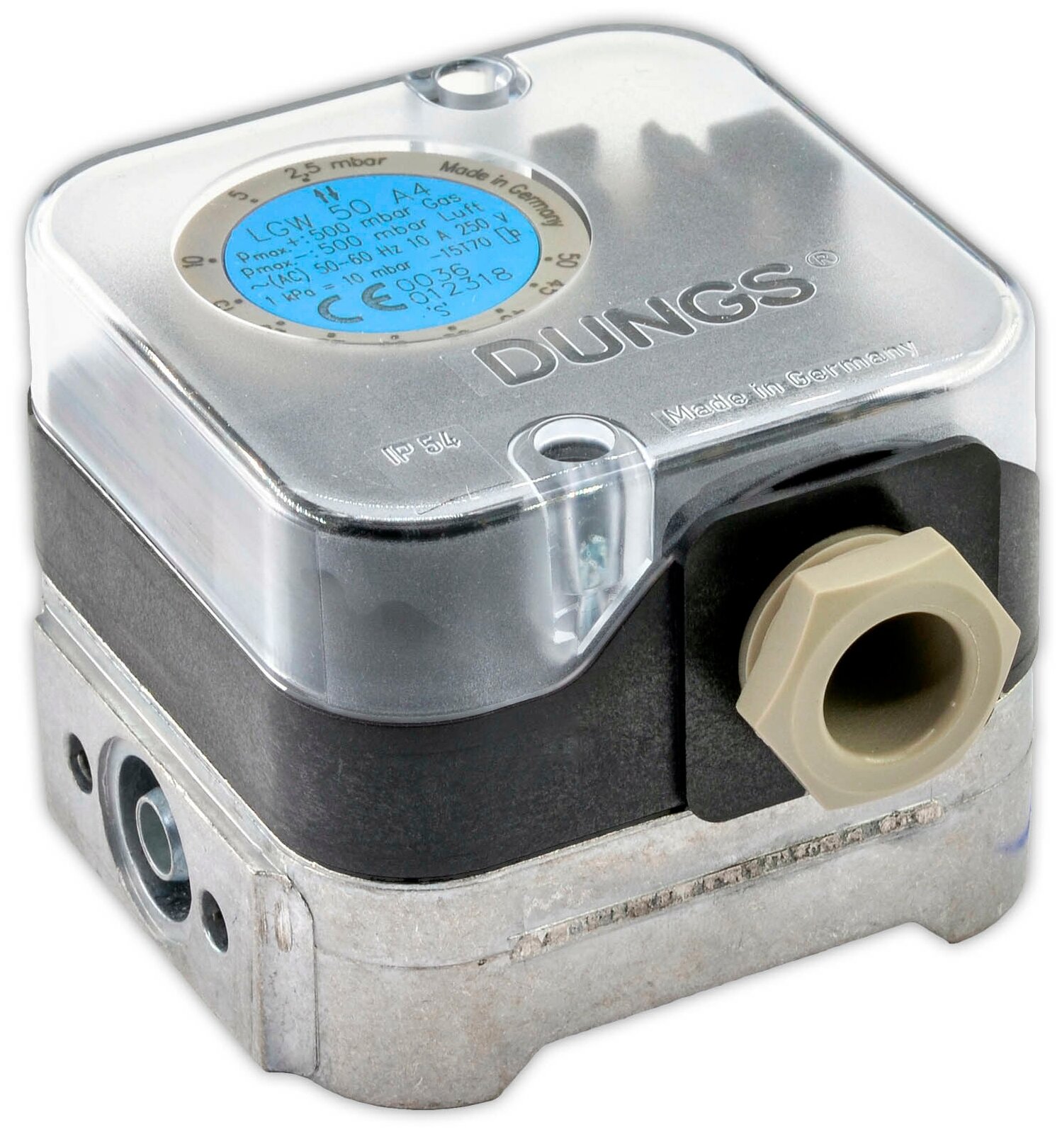 Дифференциальный датчик-реле давления для воздуха DUNGS LGW 50 A4 арт.2215921/4" (р+) 1/8" (р-) Pmax 500 mBar25-50mbar