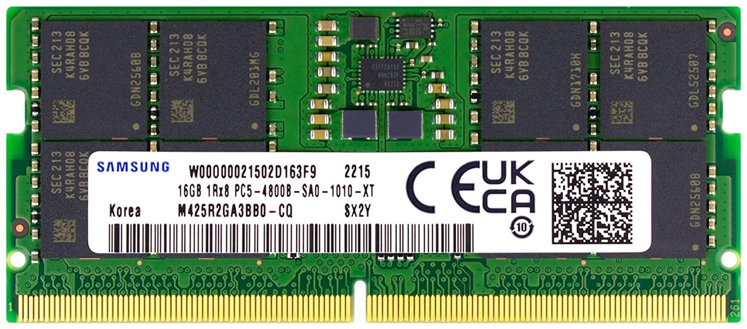 Оперативная память Samsung DDR5 4800 МГц SODIMM CL40 M425R2GA3BB0-CQK