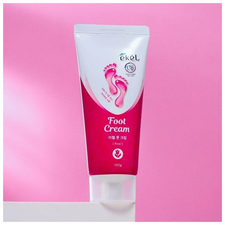 EKEL Успокаивающий крем для ног с экстрактом розы Foot Cream Rose, 100гр - фото №12