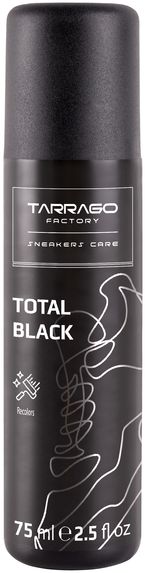 Черная краска для обуви Tarrago Sneakers Total Black, 75мл