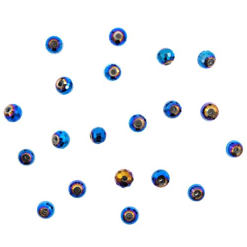 11378 Бусины стеклянные, 6 мм, упак./20 шт., Астра Premium (1-голубой)