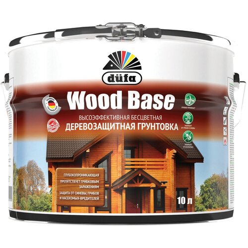 Грунт для защиты древесины Dufa Wood Base с биоцидом бесцветная 2 л dufa wood base дюфа вуд бейс с биоцидом грунт для защиты древесины бесцветная 10л