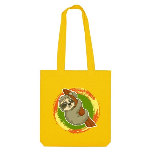 Сумка шоппер Us Basic, желтый сумка ленивец на дереве мультяшный зеленое яблоко