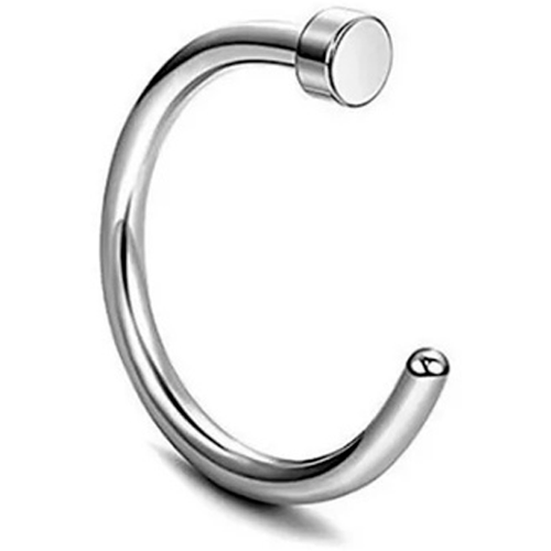 фото Пирсинг , кольцо, в нос, нержавеющая сталь, размер 6 мм., серый, серебряный прочее