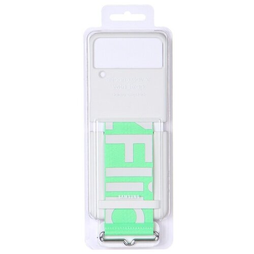 фото Чехол samsung galaxy z flip3 silicone cover strap white ef-gf711twegru