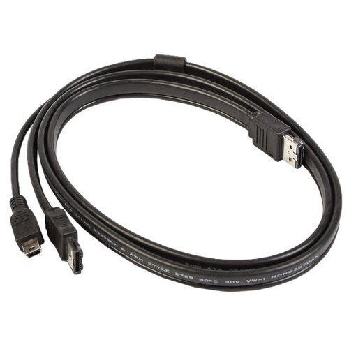 Кабель-переходник Gembird CC-ESATAP-ESATA-USB5P-1M, eSATAp(f)-eSATA(f)+miniUSB(m),1 м, черный 3093738