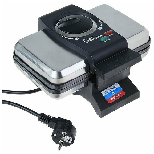 Электровафельница Сластена ЭВ-1 1000 Вт тонкие вафли тефлоновое покрытие серая 709900₽