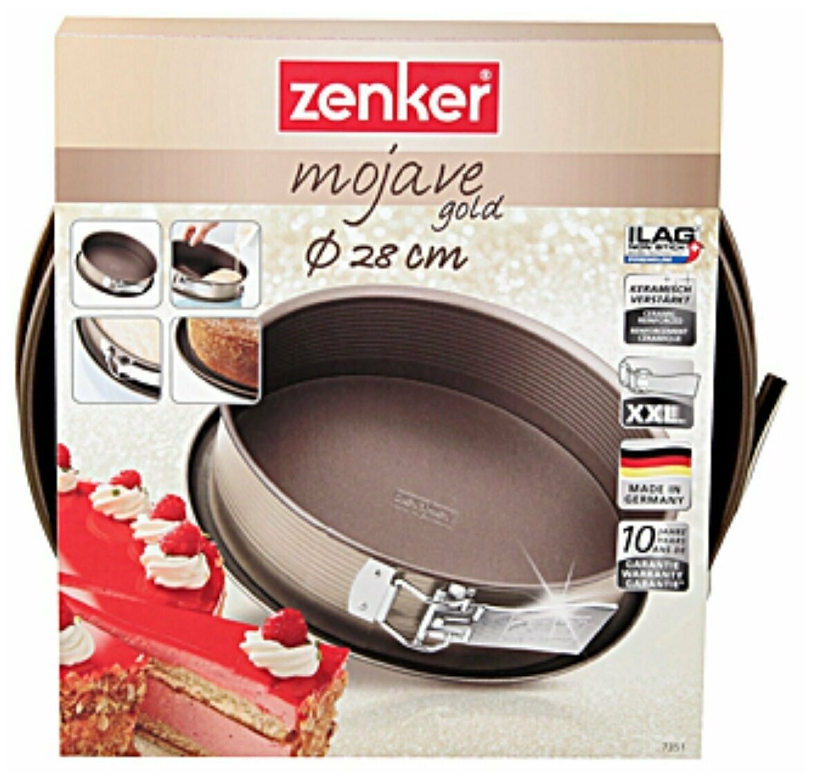 Форма для выпечки разъемная с антипригарным покрытием ZENKER MOJAVE Gold, 28 см, высота борта 6,5 см - фотография № 7