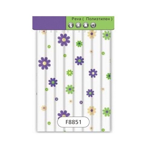 Шторка для ванной комнаты 180х180 см Рисунок Peva/Полиэтилен Frap F8851