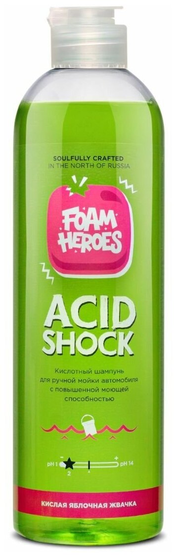 Foam Heroes Acid Shock кислотный автошампунь для ручной мойки автомобиля 3л