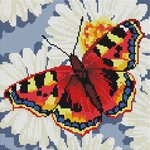 Белоснежка Набор алмазной вышивки Бабочка на ромашках (087-ST-S) 30x30 см - изображение