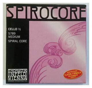 S789 Spirocore Комплект струн для виолончели размером 1/2, среднее натяжение, Thomastik