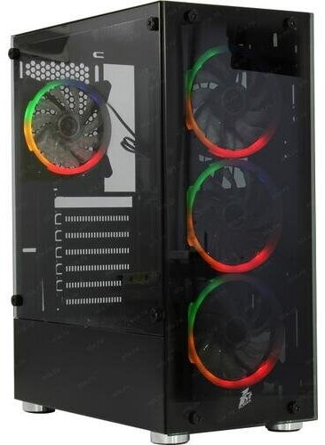 Корпус ATX 1STPLAYER V2-4R1 черный, без БП, панель из акрила, 2*USB 2.0, audio - фото №11