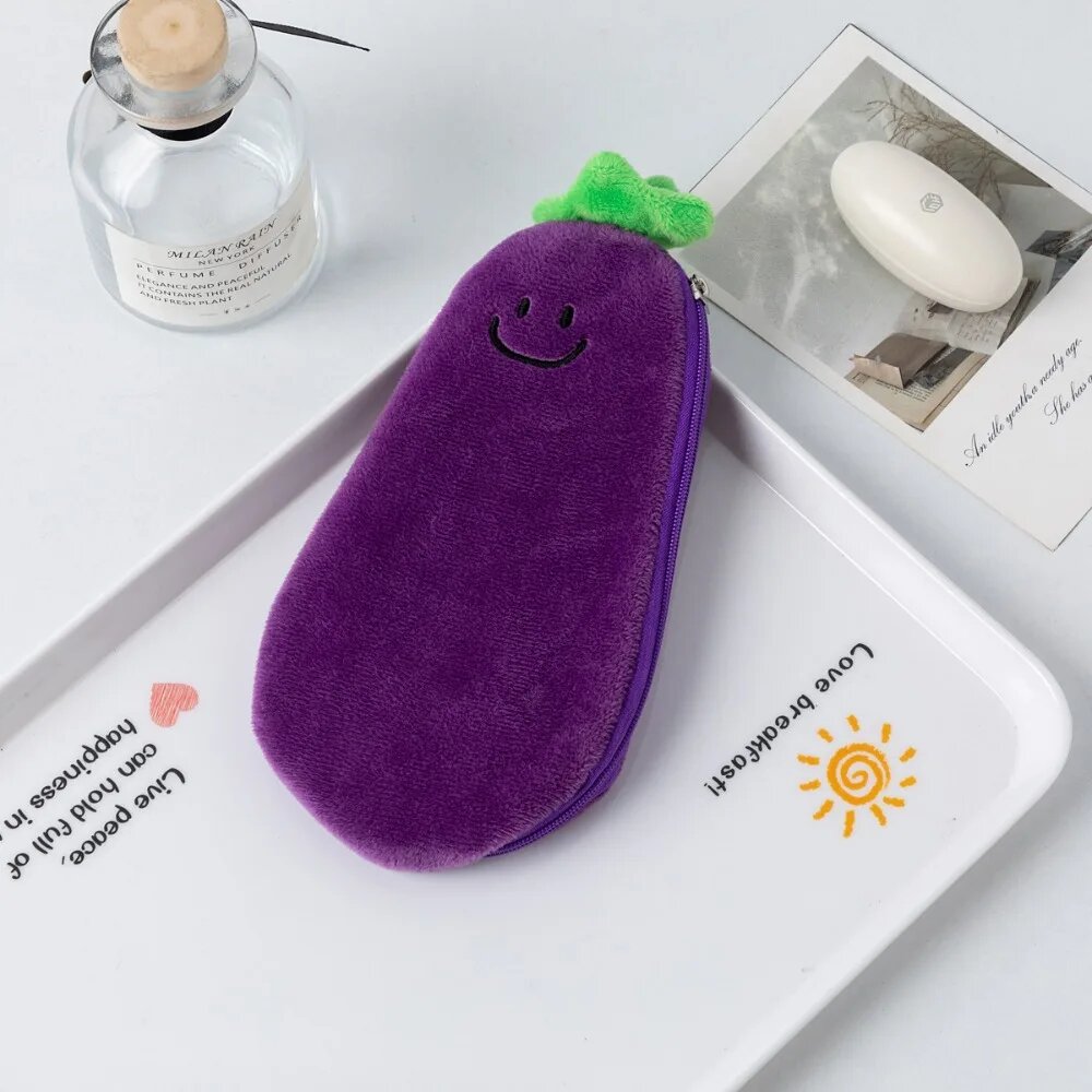 Плюшевая сумка для ручек Pencil Case Eggplant