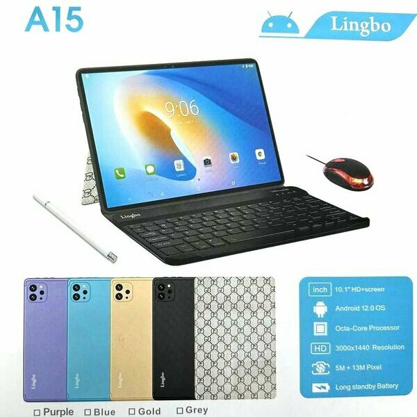 Планшет Lingbo A15 Android 12 Дисплей 10.1 HD 3000x1440 Фиолетовый