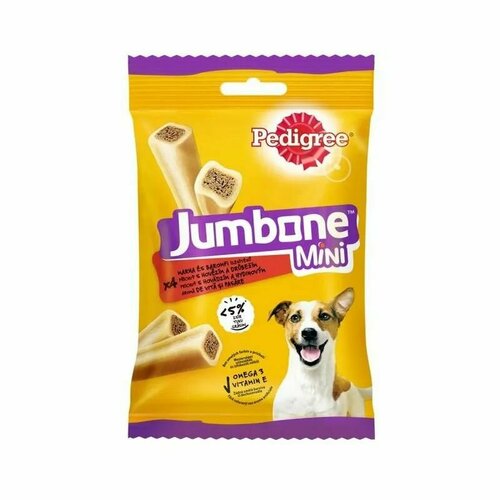 Лакомство Pedigree Jumbone Mini, для миниатюрных собак, с говядиной, 3шт по 160г pedigree лакомство джамбоун jumbone с говядиной и домашней птицей 0 16 кг 18 шт