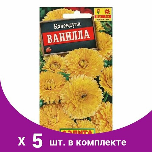 Семена Календула Ванилла, 0,3 г (5 шт) семена календула дежа вю однолетник 0 5 г