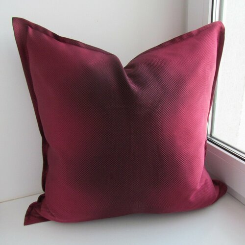 Декоративная подушка с потайной молнией, 45х45 см, цвет-вишнёвый.