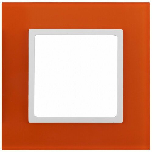ЭРА 14-5101-22 Elegance Оранжевый/белый стекло рамка 1-ая Б0034477 (10 шт.)