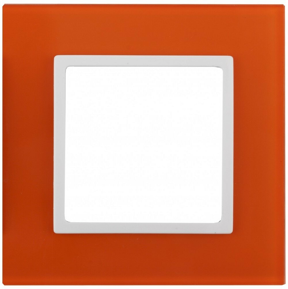 ЭРА 14-5101-22 Elegance Оранжевый/белый стекло рамка 1-ая Б0034477 (20 шт.)