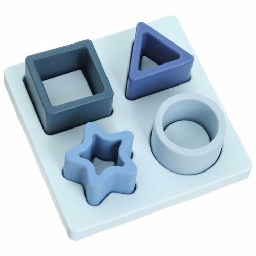 игрушка развивающая 80096ehr изучаем продукты в коробке Развивающая игрушка - сортер «Изучаем фигуры», пищевой силикон, цвет голубой, Mum&Baby