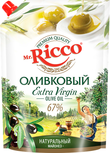 Майонез Mr.Ricco Оливковый Extra Virgin 67%, 800 мл