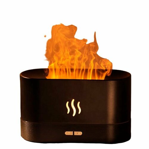 Мини увлажнитель воздуха для дома с разноцветным пламенем черный 198900₽