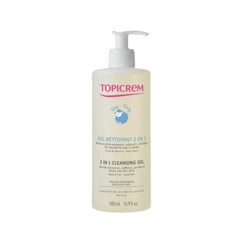 Детский очищающий гель 0+ Topicrem 2 in 1 Cleansing gel topicrem очищающий гель для атопичной кожи ad ultra rich cleansing gel