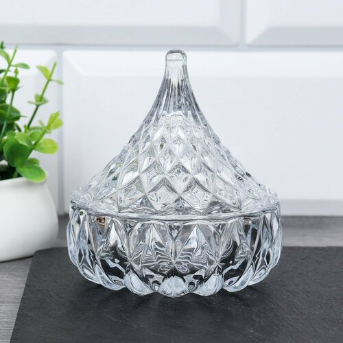 Солонка 50 мл с крышкой 8х8х8 см стекло 390₽