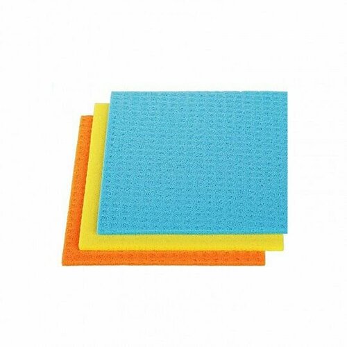 GlossHome Салфетка для уборки Универсальная, 15х15 см, целлюлоза, 3 штуки