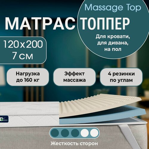 Изображение товара Топпер-матрас BEDDO 120х200х4 ортопедический , матрас на кровать, беспружинный с эффектом массажа в рулоне