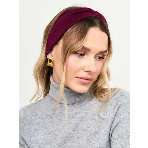 Повязка на голову женская теплая, повязка для волос винная зимняя, ободок утепленный широкий, осень