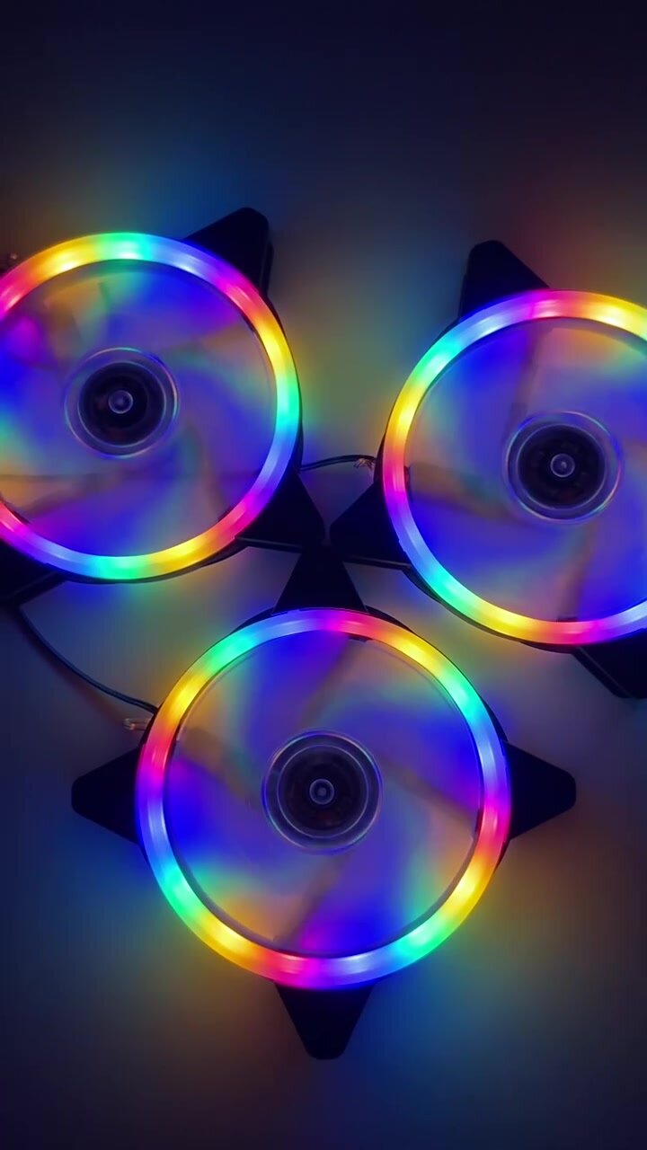 Вентилятор для корпуса компьютера 120мм RGB, светящийся, двухсторонняя подсветка — фото 1