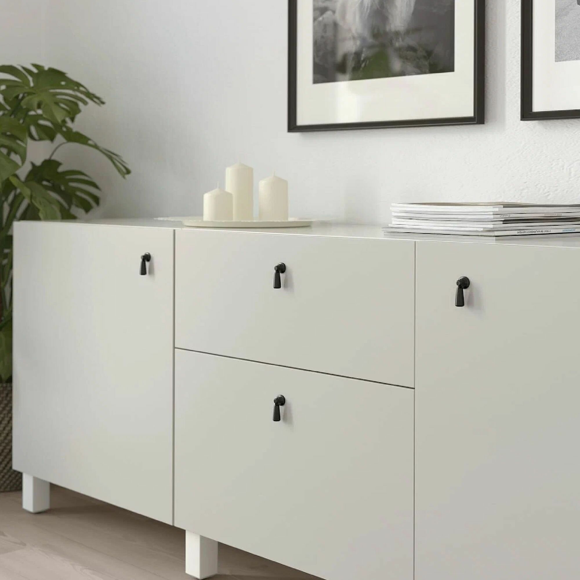 Ручка мебельная 49 мм черный 2 шт. IKEA MOSSARYD моссарид — фото 1