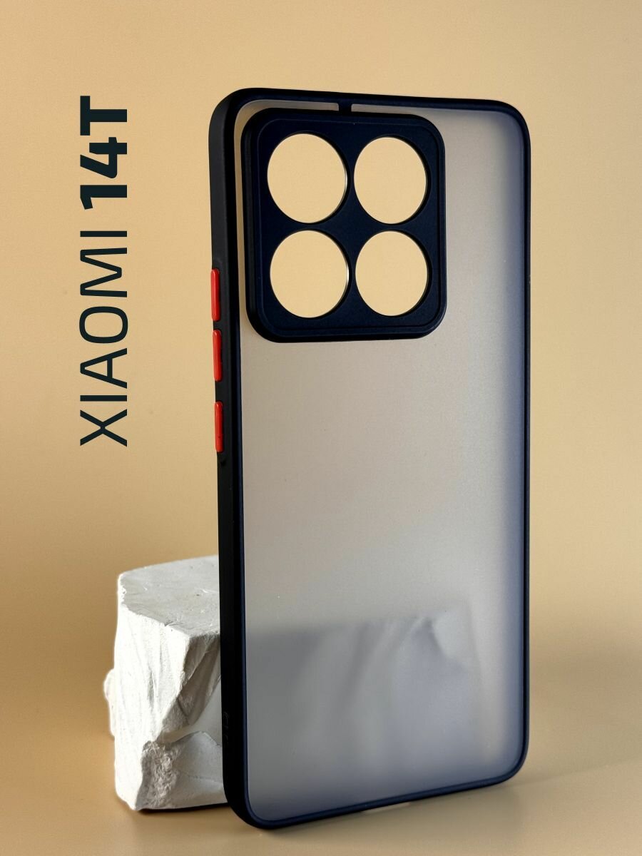 Чехол на Xiaomi 14T (Чехол на Сяоми 14Т) с защитой камеры, противоударный, матовый, черный