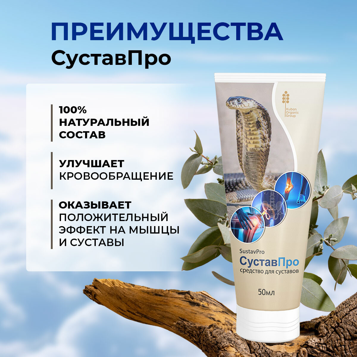 Косметика С Лечебным Эффектом Гель-крем Сустав Про, для суставов и мышц, натуральный состав, 100мл