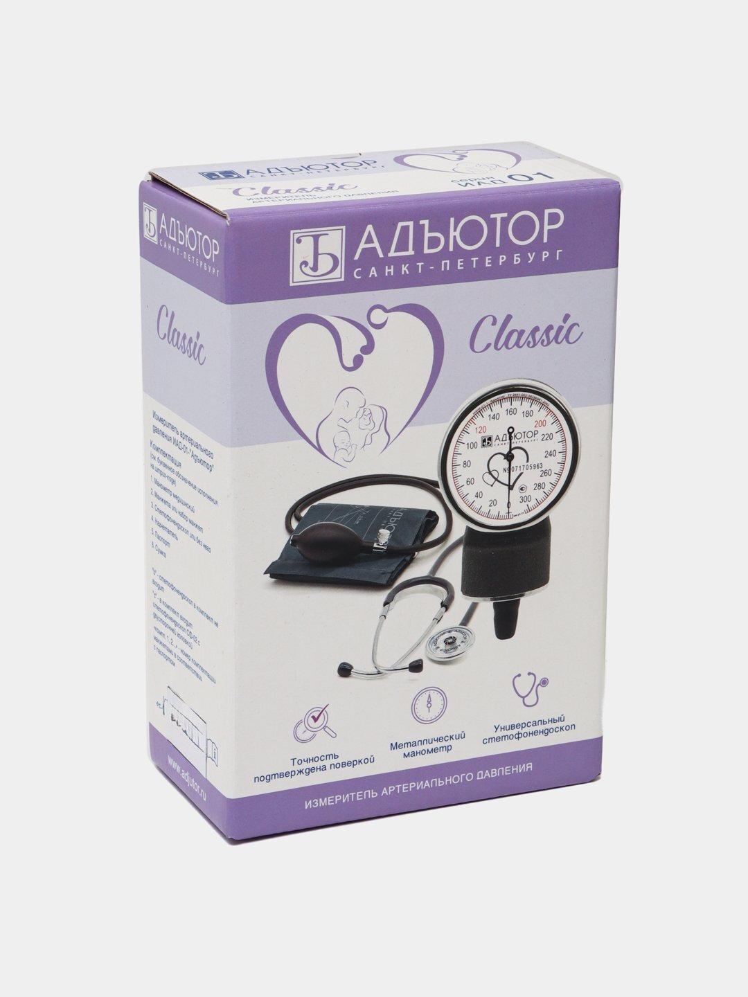 Тонометр Адъютор, механический, для измерения давления и ритма — фото 1