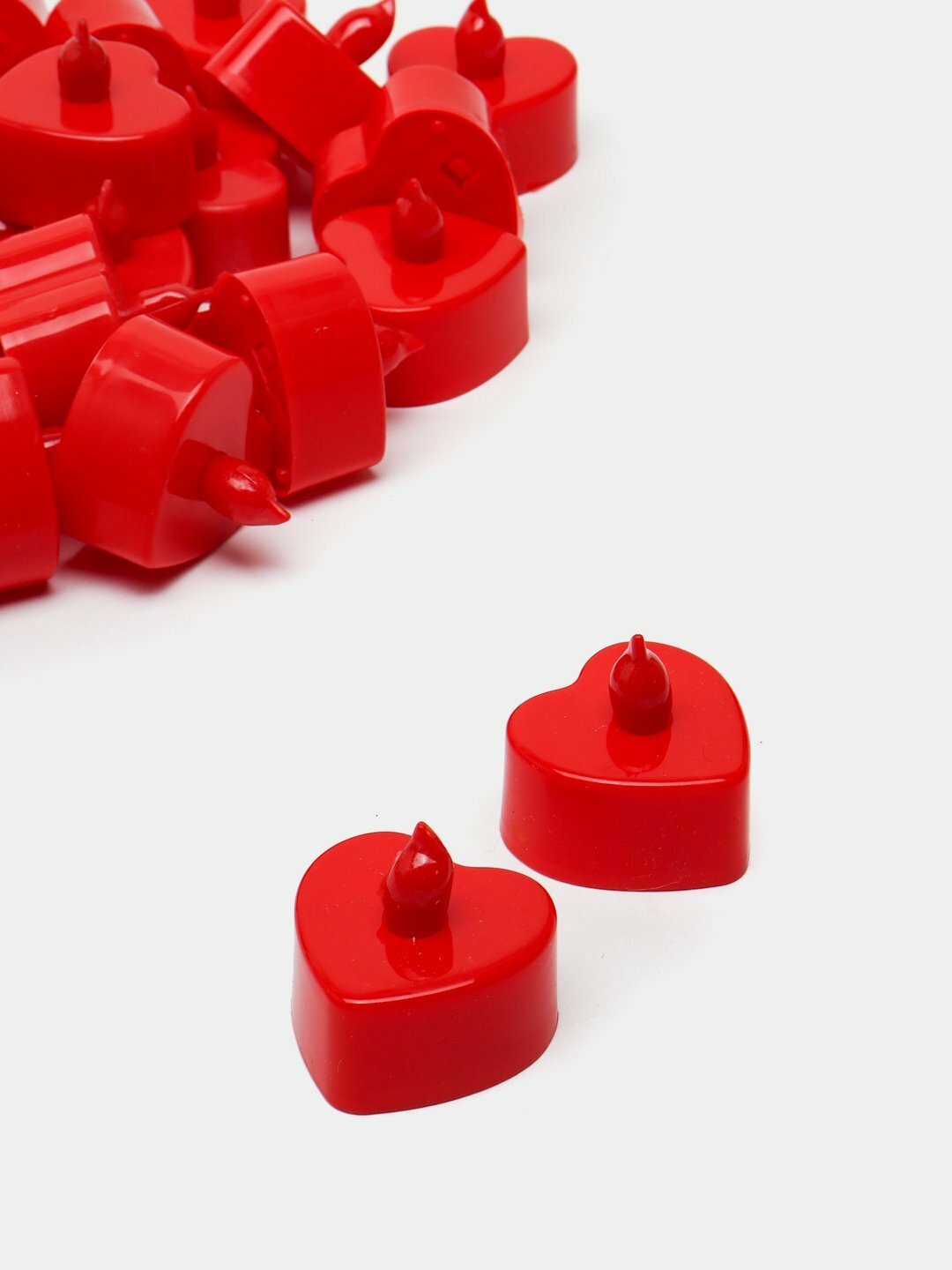 Свечи для романтического декора, беспламенные LED свечи, в форме сердца — фото 1