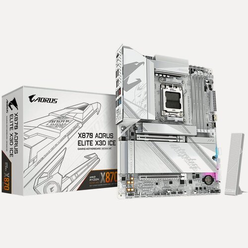 Изображение товара Материнская плата Gigabyte X870 AORUS ELITE X3D ICE, AM5, AMD X870, ATX, RTL (X870 AORUS ELITE X3D ICE)