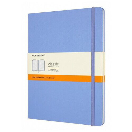 Блокнот Moleskine CLASSIC QP090B42 XLarge 190х250мм 192стр. линейка твердая обложка голубая гортензия