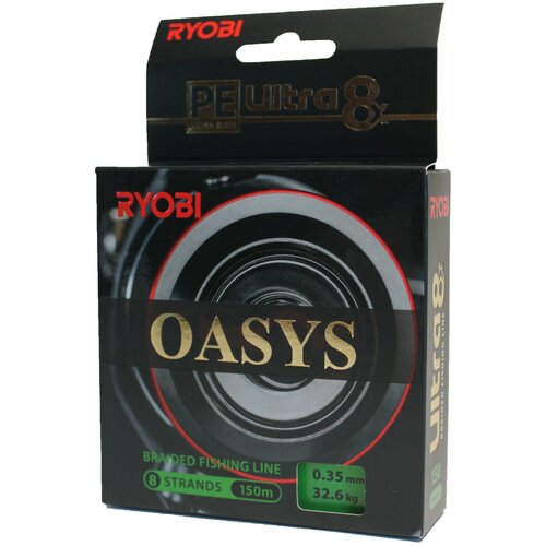 плетеный шнур для рыбалки ryobi oasys dark green 0 30mm 150m Плетеный шнур RYOBI OASYS Dark Green 0,35mm 150m