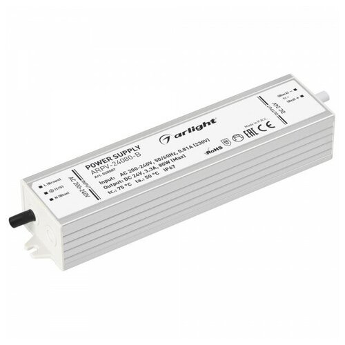 фото Блок питания arpv-24080- b (24v, 3.3a, 80w) (arlight, ip67 металл)