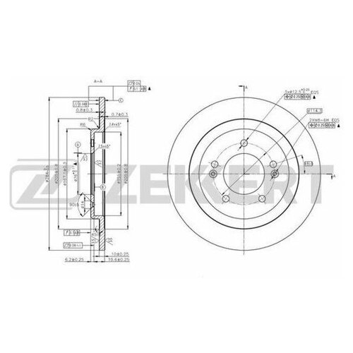 фото Тормозной диск zekkert bs6025 для hyundai i30; kia ceed, pro ceed jd