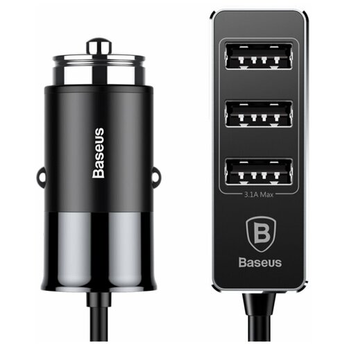 фото Разветвитель автомобильное зарядное устройство-4usb baseus enjoy together ccton-01 black