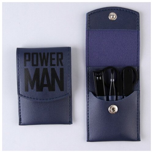 Market-Space Маникюрный набор 4 предмета «Power man» , 10,2 х 7 см компактный дорожный маникюрный набор 4 предмета с чехлом dark blue